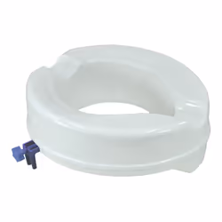 White Plastic Raised Toilet Seat - 4 Inch Height - Fits Most UK Toilet Bowls