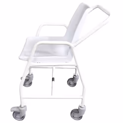 Mobile Shower Chair with Castors - 2 Brake Design - Fixed Height - Easy to Clean