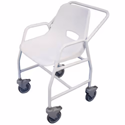 Mobile Shower Chair with Castors - 4 Brake Design - Fixed Height - Easy to Clean