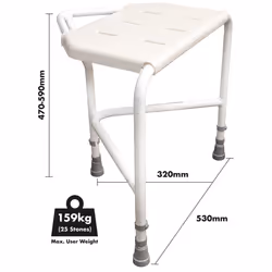 Height Adjustable Corner Shower Stool - Clip on Seat - 159kg Weight Limit
