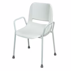 Portable Moulded Shower Chair - Tubular Steel Frame - 410mm Height - Stackable