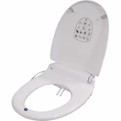 Oval Toilet Seat with Integrated Bidet Cleaning - Warm Air Dryer - Heated Seat