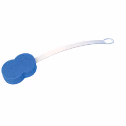 Large Bath Sponge with 20 Inch Angled Plastic Handle - Ergonomic Bathroom Aid