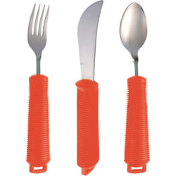 3 Piece Bendable Cutlery Set - Fork Knife and Spoon - Diswasher Safe - Red