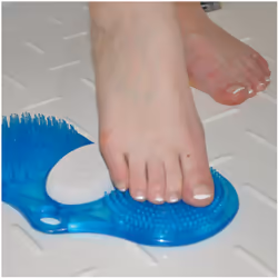 Bathroom Shower Foot Cleaner with Pumice - Anti Slip Base - Foot Toe Scrubber