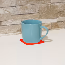 4 Pk Red Anti Slip Silicone Table Coasters - 90 x 90mm - Dishwasher Safe