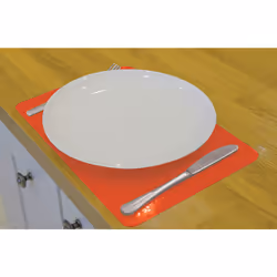 Red Silicone Anti Slip Table Mat - 250 x 180mm - Dishwasher Safe Dining Mat