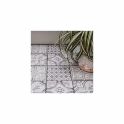 MOROCCAN GREY peel and stick vinyl floor tiles (30.48cm x 30.48cm) pack qty 11 tiles (1sqm)