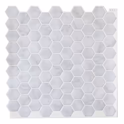 HEXAGON MARBLE GREY 3D epoxy tile stickers (25.4cm x 25.4cm)