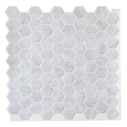 HEXAGON MARBLE GREY 3D epoxy tile stickers (25.4cm x 25.4cm)