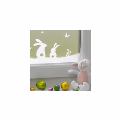 dc fix SPRING WINDOW BORDER LOVELY RABBITS static cling vinyl window film (20cm x 1.5m)