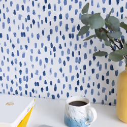 nu wallpaper BINDU BLUE peel & stick wallpaper (52.07cm x 5.49m)