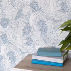 nu wallpaper GATO GARDEN BLUE peel & stick wallpaper