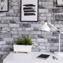 nu wallpaper LONDON BRICK GREY peel & stick wallpaper