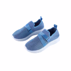 ) Women's Breathable Laceless Trainers - Blue, 4 (Adults'