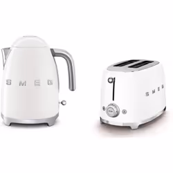Smeg 1.7Ltr - 3kw Kettle and 2 Slice Toaster Set in White