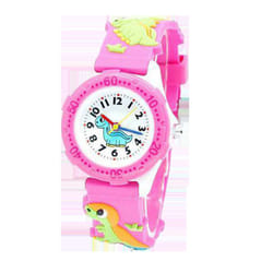 3D Dinosaur Silicone Kids Quartz Watch - Pink