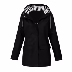 Women's Rain Jacket - Black, XL