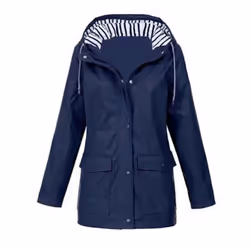 Women's Rain Jacket - Navy, 5XL