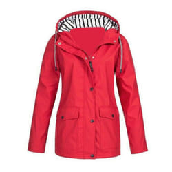 Women's Rain Jacket - Red, 4XL