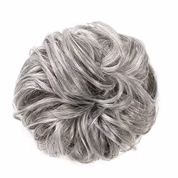 Messy Bun Scrunchie Hair Extension - Grey