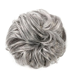 Messy Bun Scrunchie Hair Extension - Grey