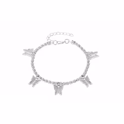 Butterfly Ankle Bracelet - Silver