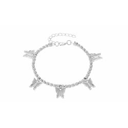 Butterfly Ankle Bracelet - Silver