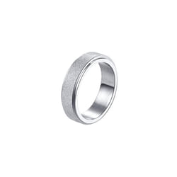 Stainless Steel Fidget Spinner Ring - Silver, 6 L