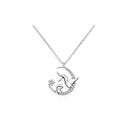 Unicorn Moon Necklace - Silver