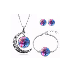 Tree of Life Pendant Necklace, Bracelet & Earrings - Gradient