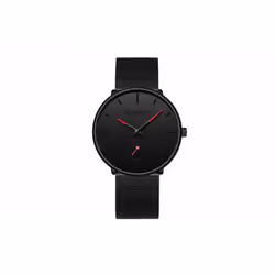 Men's Mesh Strap Minimalist Quartz Watch - Red