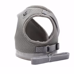 Comfortable Pet Harness and Leash - Medium, Grey