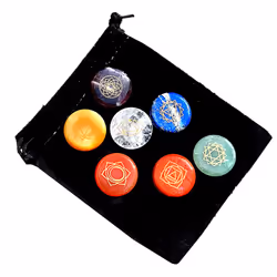 Set of 7 Natural Reiki Chakra Crystal Gemstones - Round