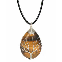 Tree of Life Pendant Necklace - Brown