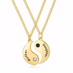 Mother and Daughter Necklace Set - Gold