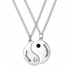 Mother and Daughter Necklace Set - Silver