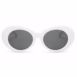 Retro Round Frame Sunglasses - White