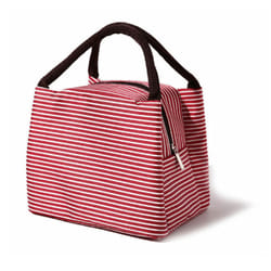 Thermal Striped Lunch Bag - Red