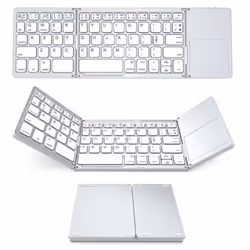 Mini Folding Bluetooth Wireless Keyboard - White