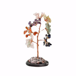 Natural Stone Fortune Tree Decorative Ornament - Colourful