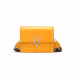 Wide Strap Shoulder Bag - Yellow