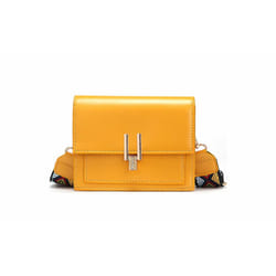 Wide Strap Shoulder Bag - Yellow