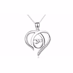 Holding Hands Necklace - Silver