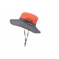 Colourful Summer Hat - Orange & Grey, Children's