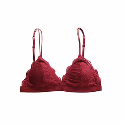Padded Laced Bra - red, M