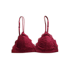 Padded Laced Bra - red, M