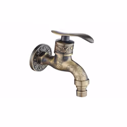 Antique Style Wall Mounted Outdoor Garden Faucet - dark green