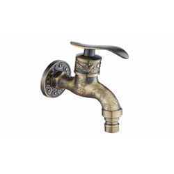 Antique Style Wall Mounted Outdoor Garden Faucet - dark green