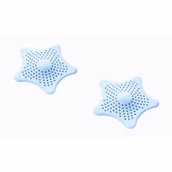 Two or Four Star-Shape Silicone Sink and Shower Drain Covers - blue